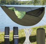 Army Green Double Layer Zippered Hammock - Image 2