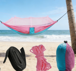 Pink and Blue Lightweight Hammock Bug Net - Image 2