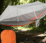 Orange and Gray Portable Hammock with Net